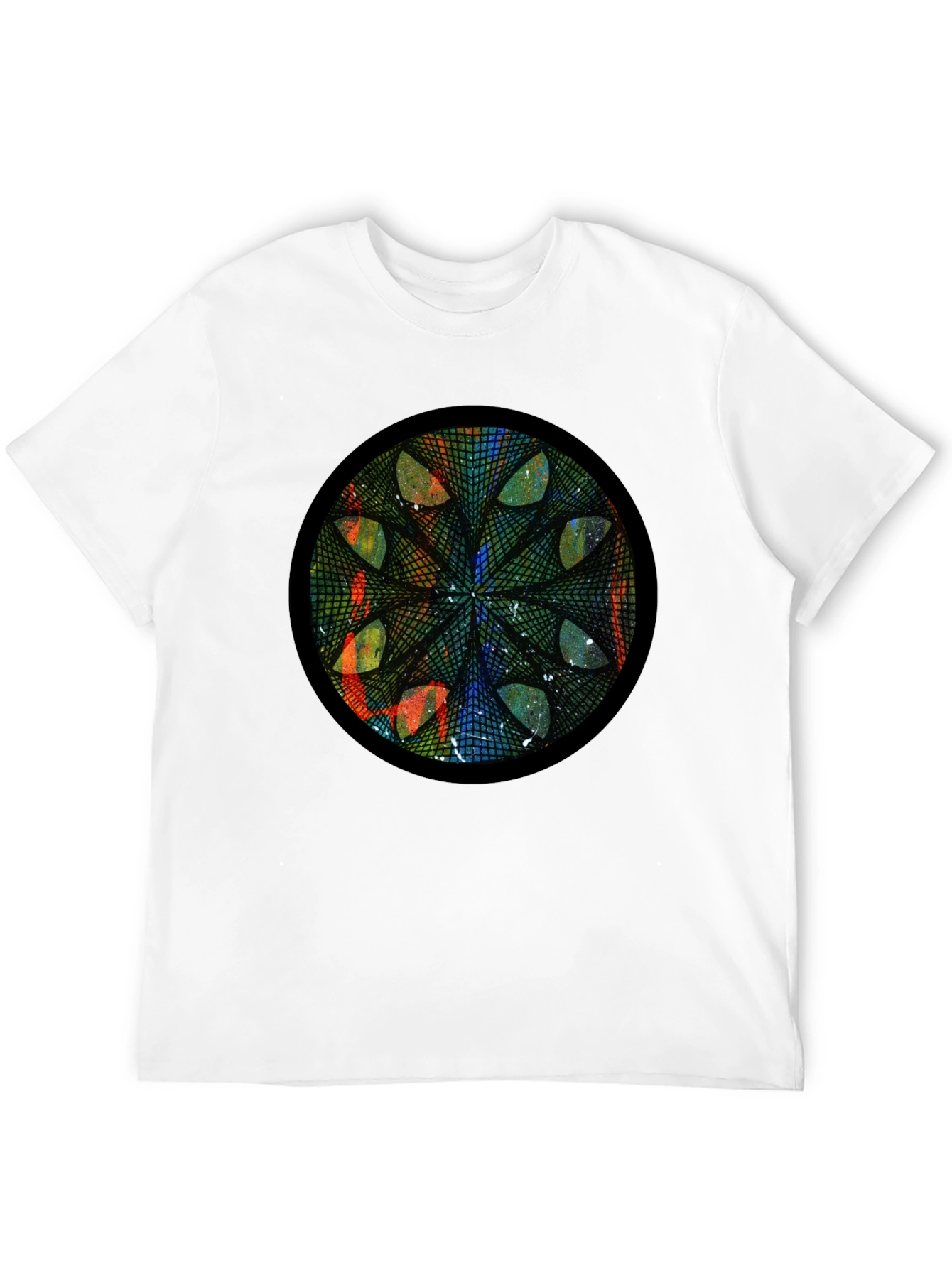Geometric Mandala Art Black T-Shirt