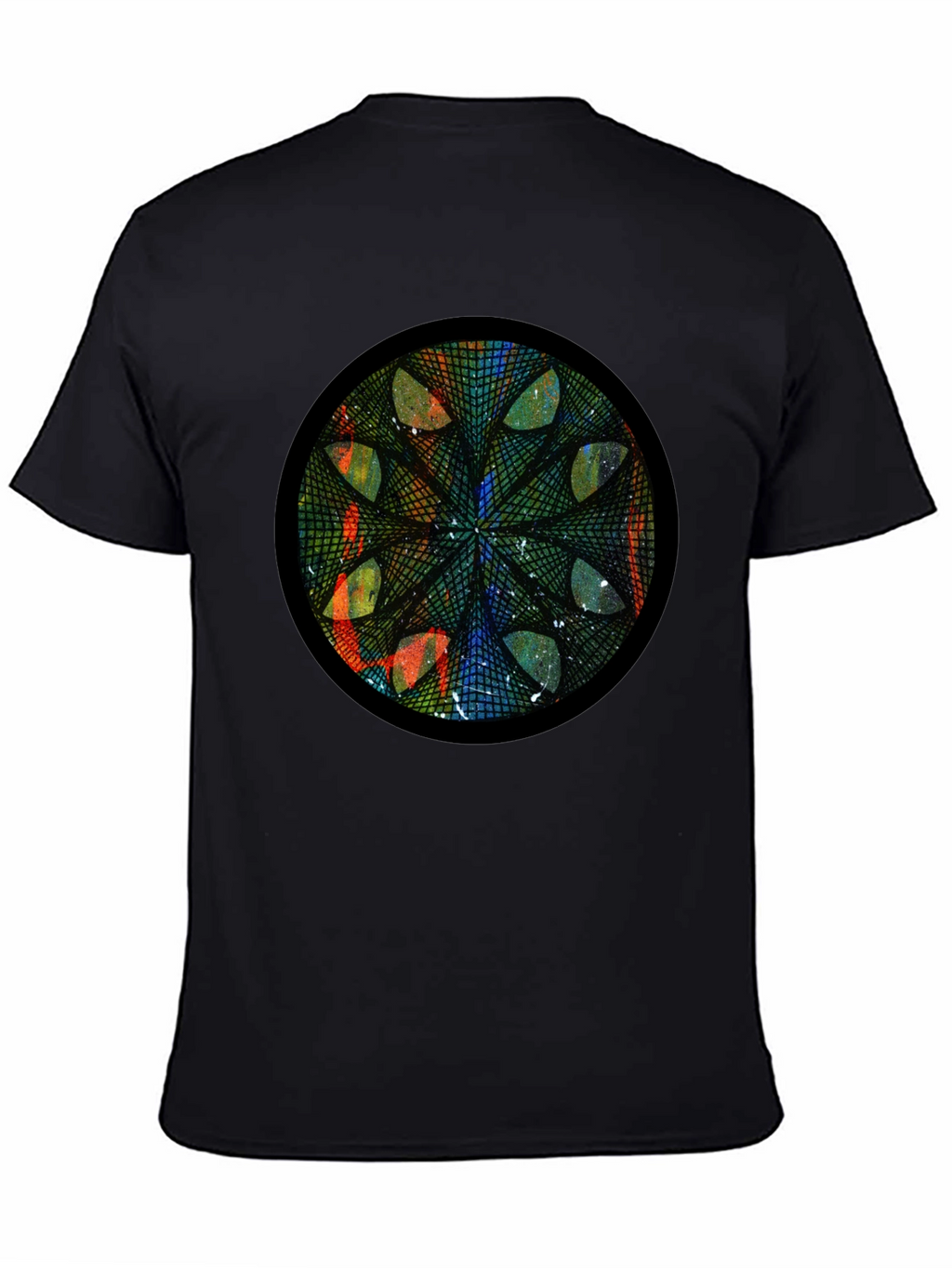 Geometric Mandala Art Black T-Shirt