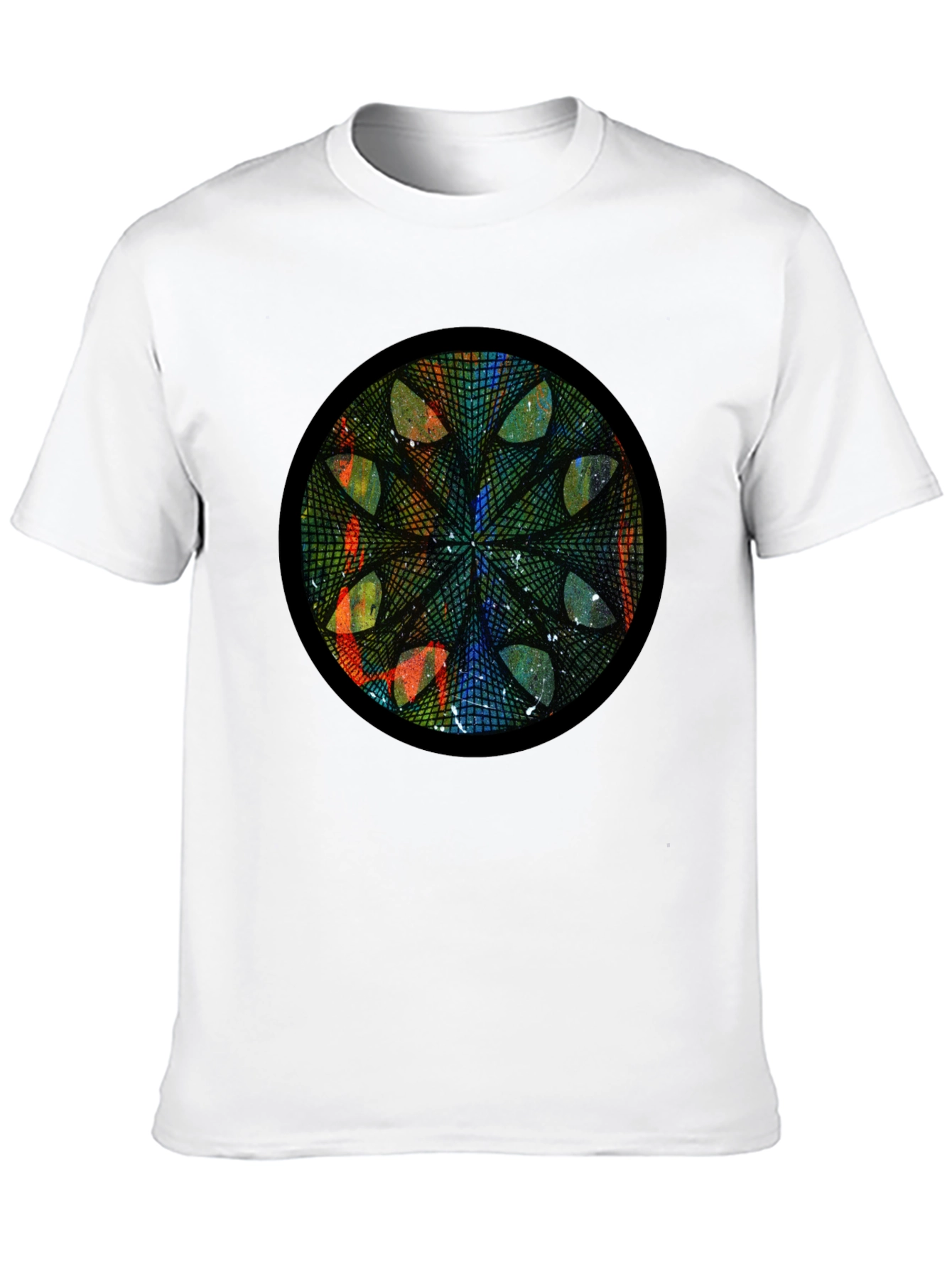 Geometric Mandala Art Black T-Shirt