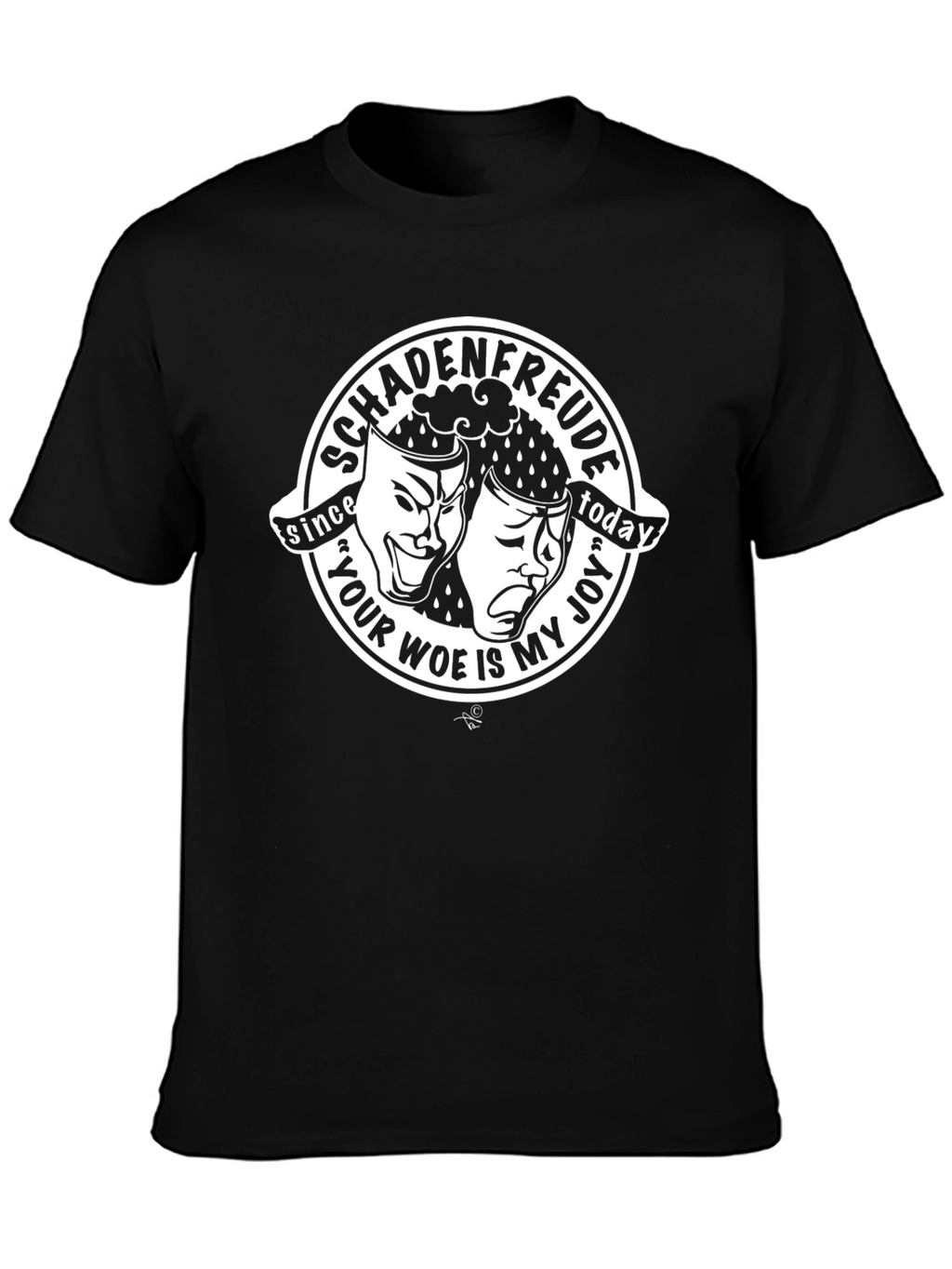 Schadenfreude Graphic Print Black T-Shirt