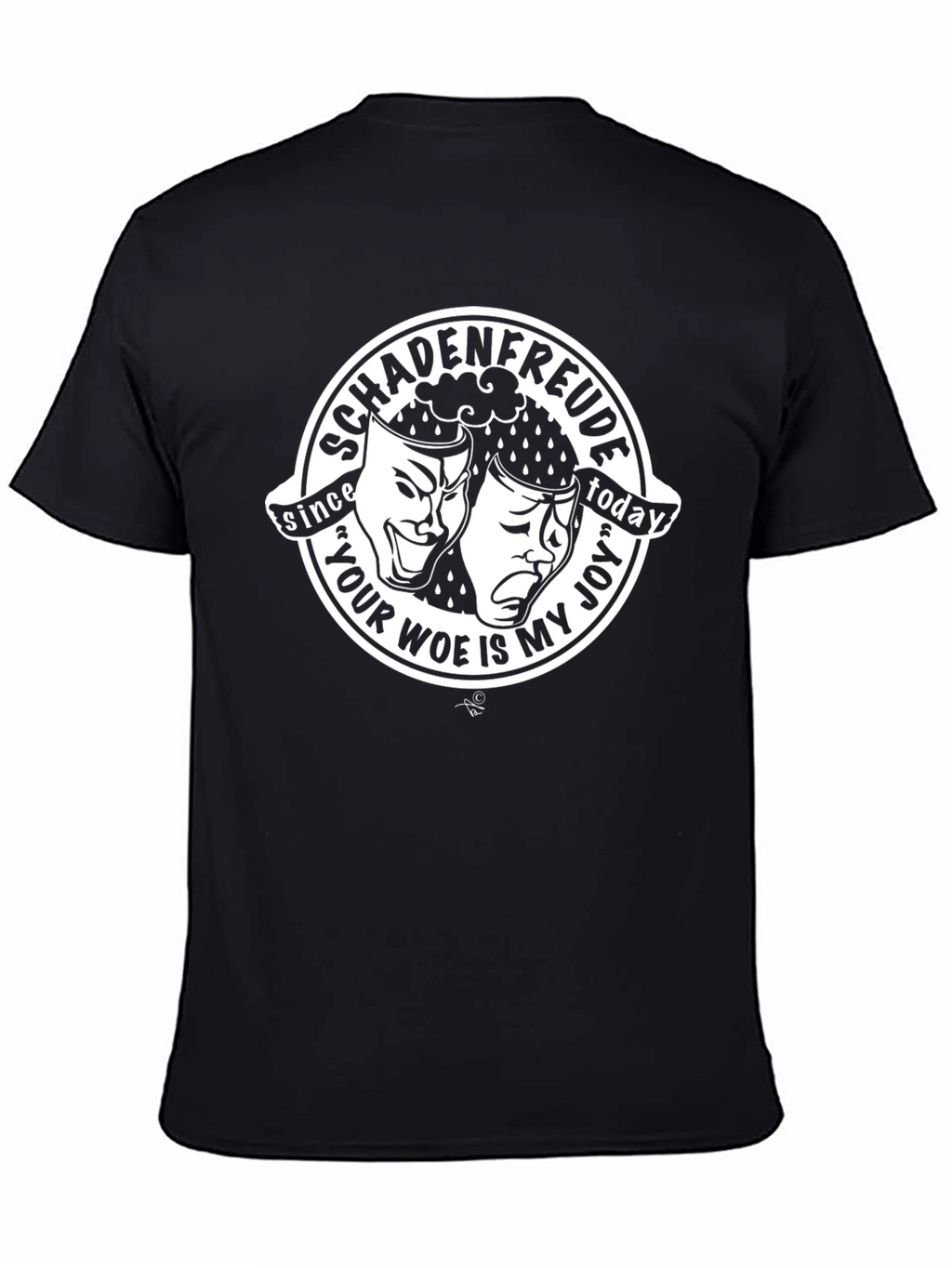 Schadenfreude Graphic Print Black T-Shirt