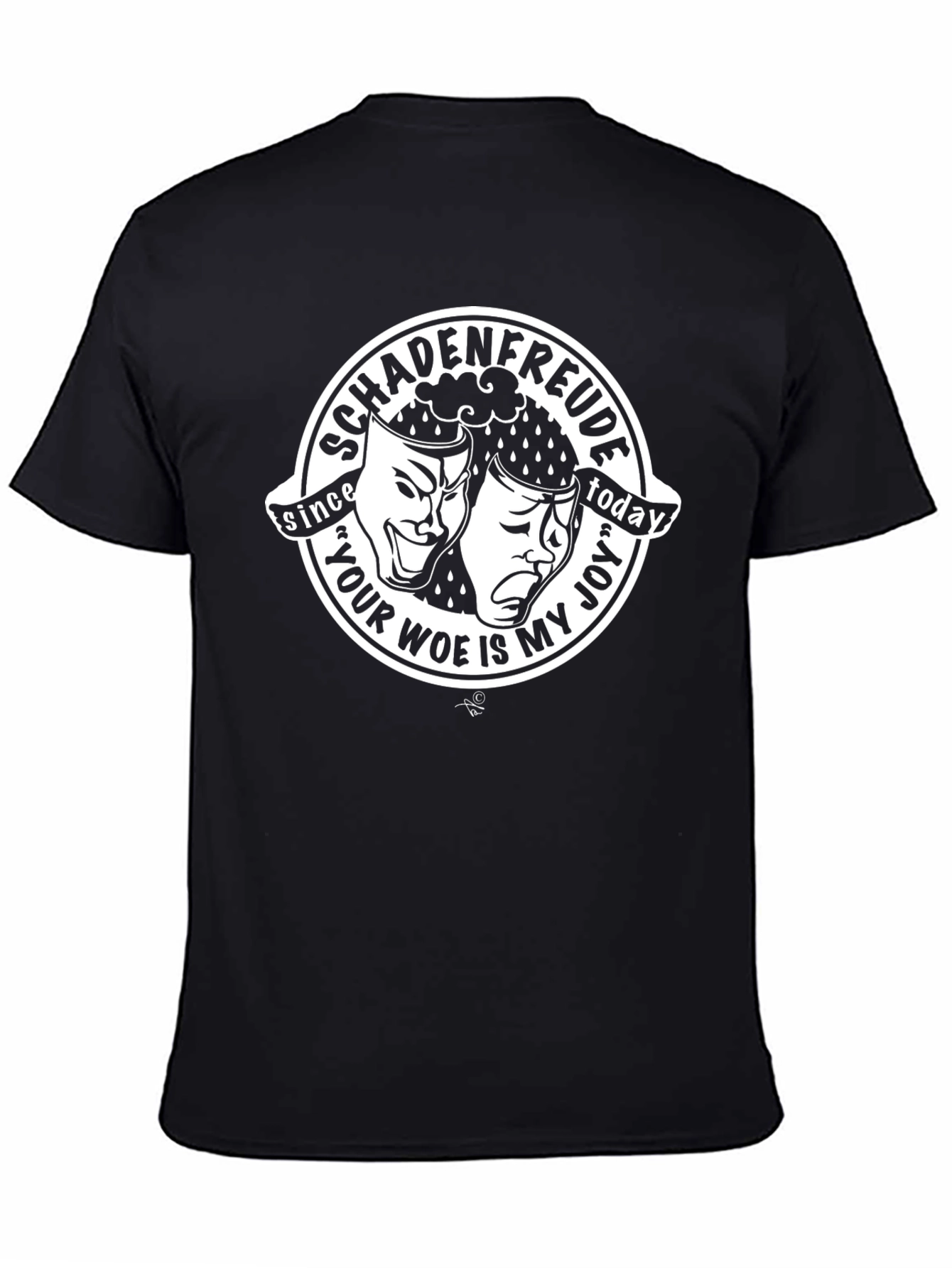 Schadenfreude Graphic Print Black T-Shirt