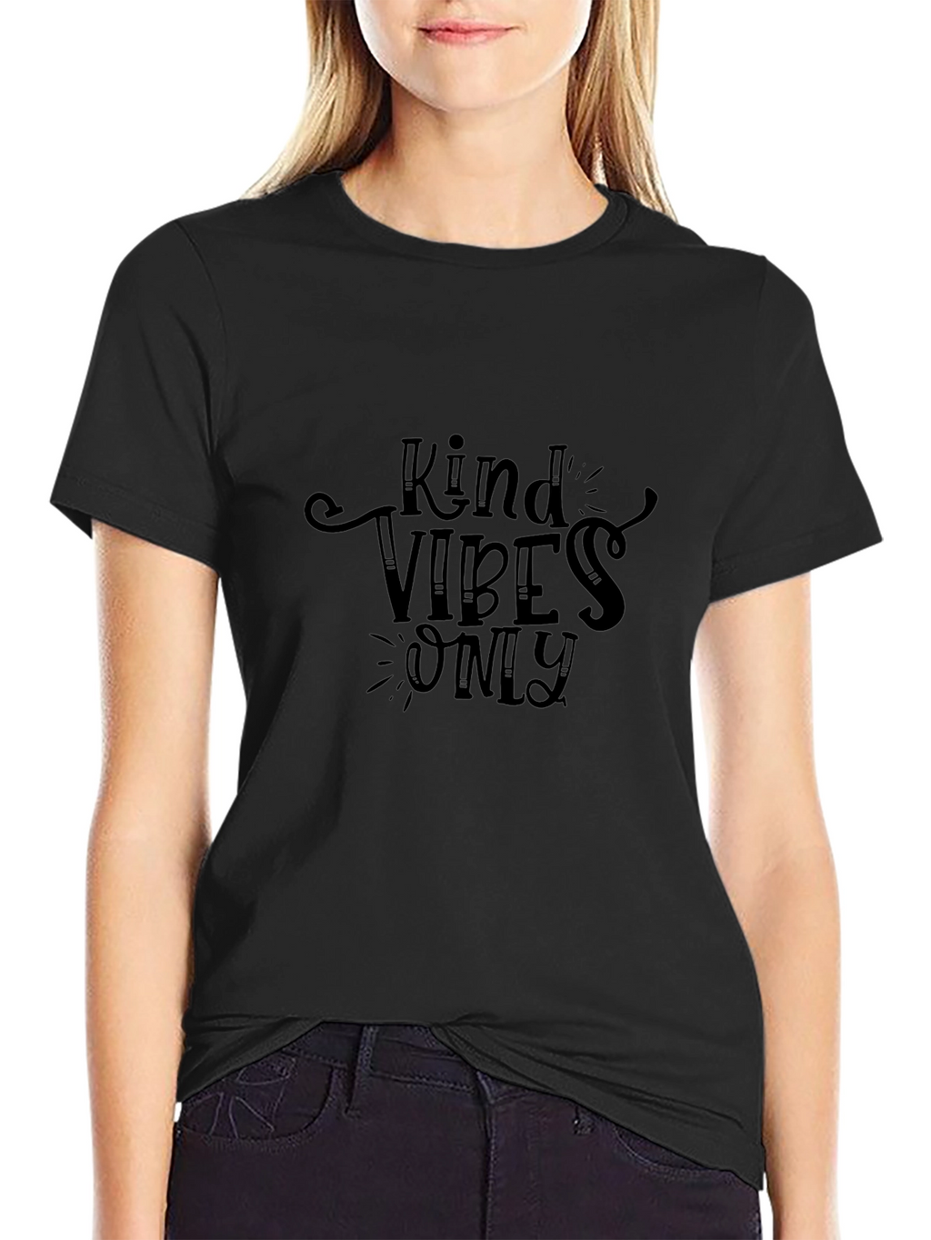 Kind Vibes Only Black Graphic Tee