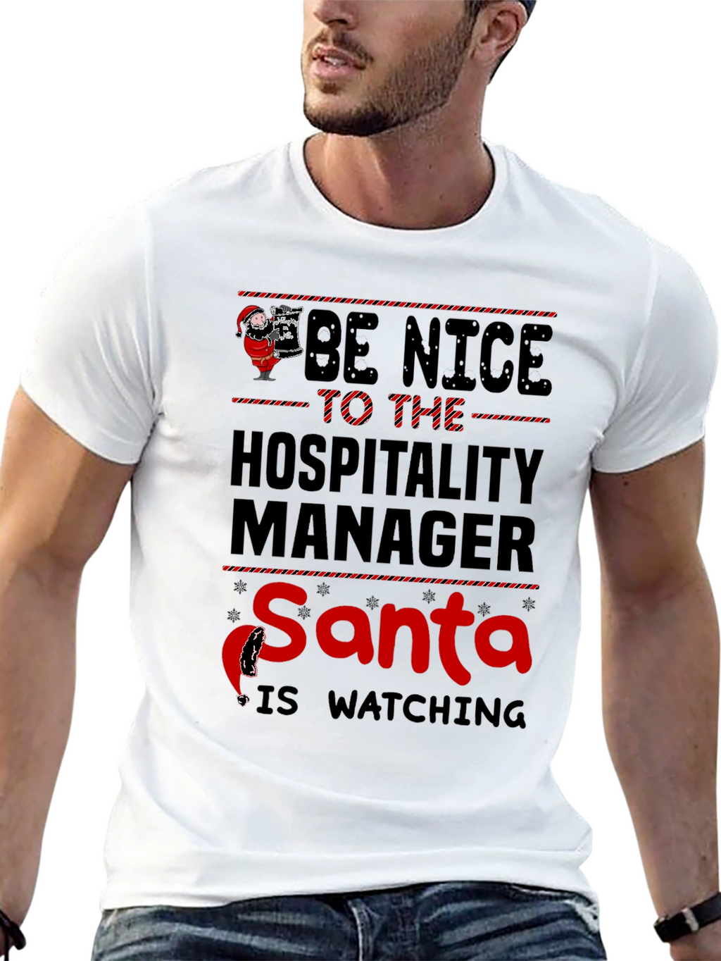 Hospitality Manager Santa Watching T-Shirt