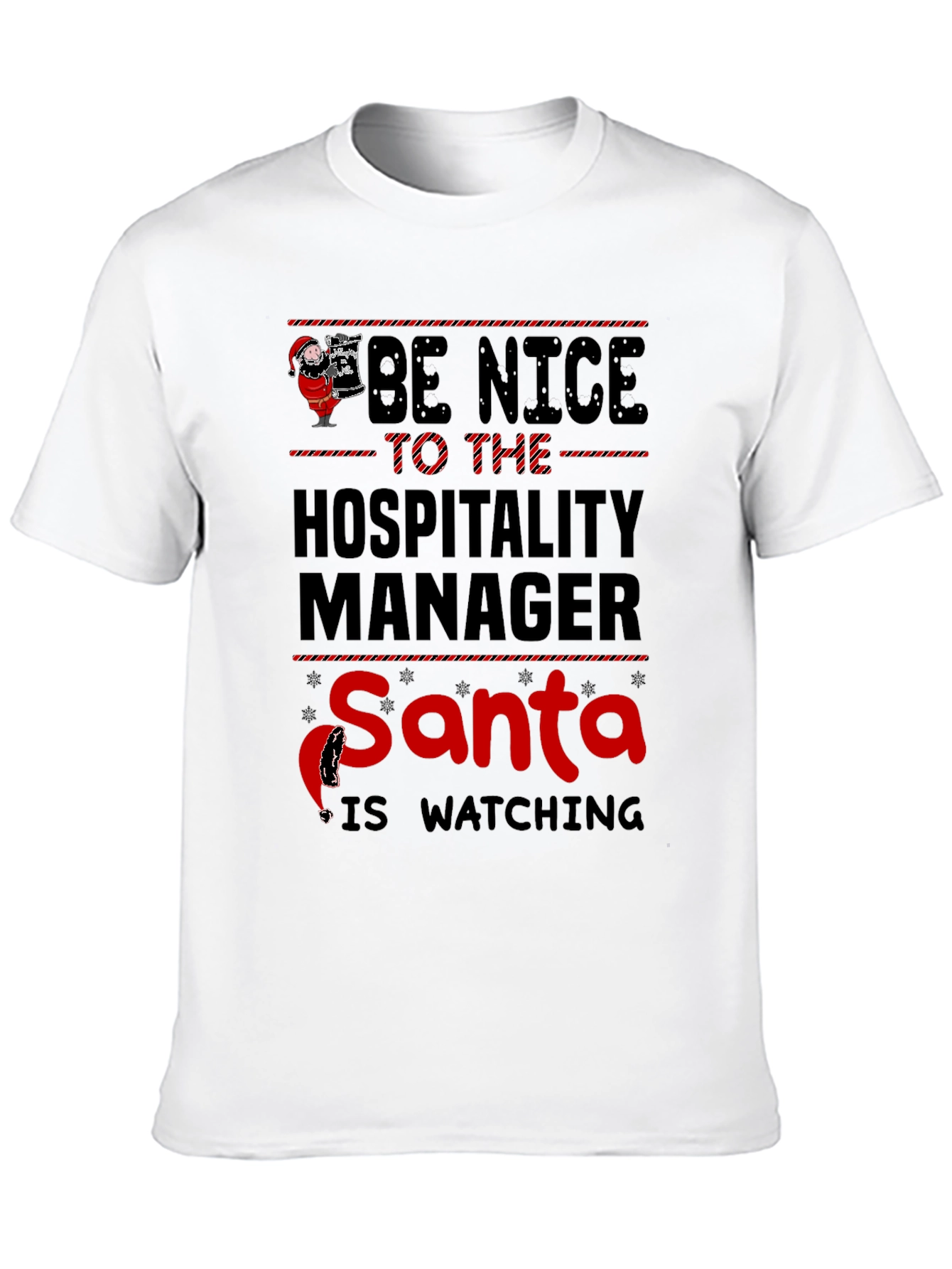 Hospitality Manager Santa Watching T-Shirt