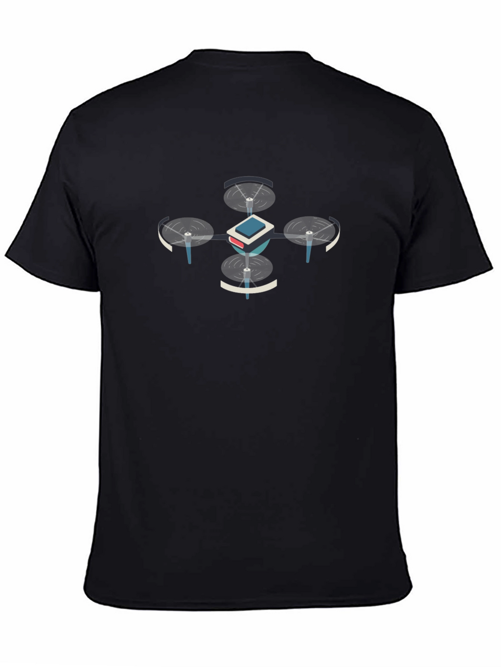 Drone Graphic Tee - Black Cotton T-Shirt