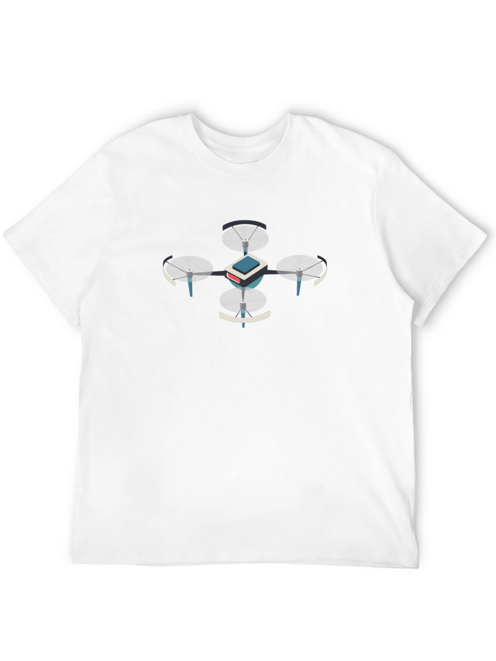 Drone Graphic Tee - Black Cotton T-Shirt