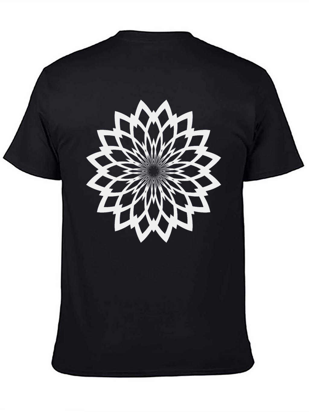 Abstract Floral Graphic Print Tee - Black