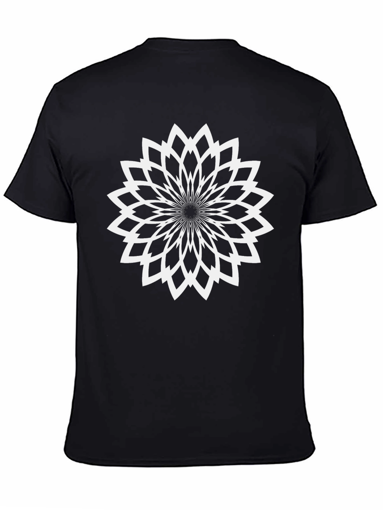 Abstract Floral Graphic Print Tee - Black