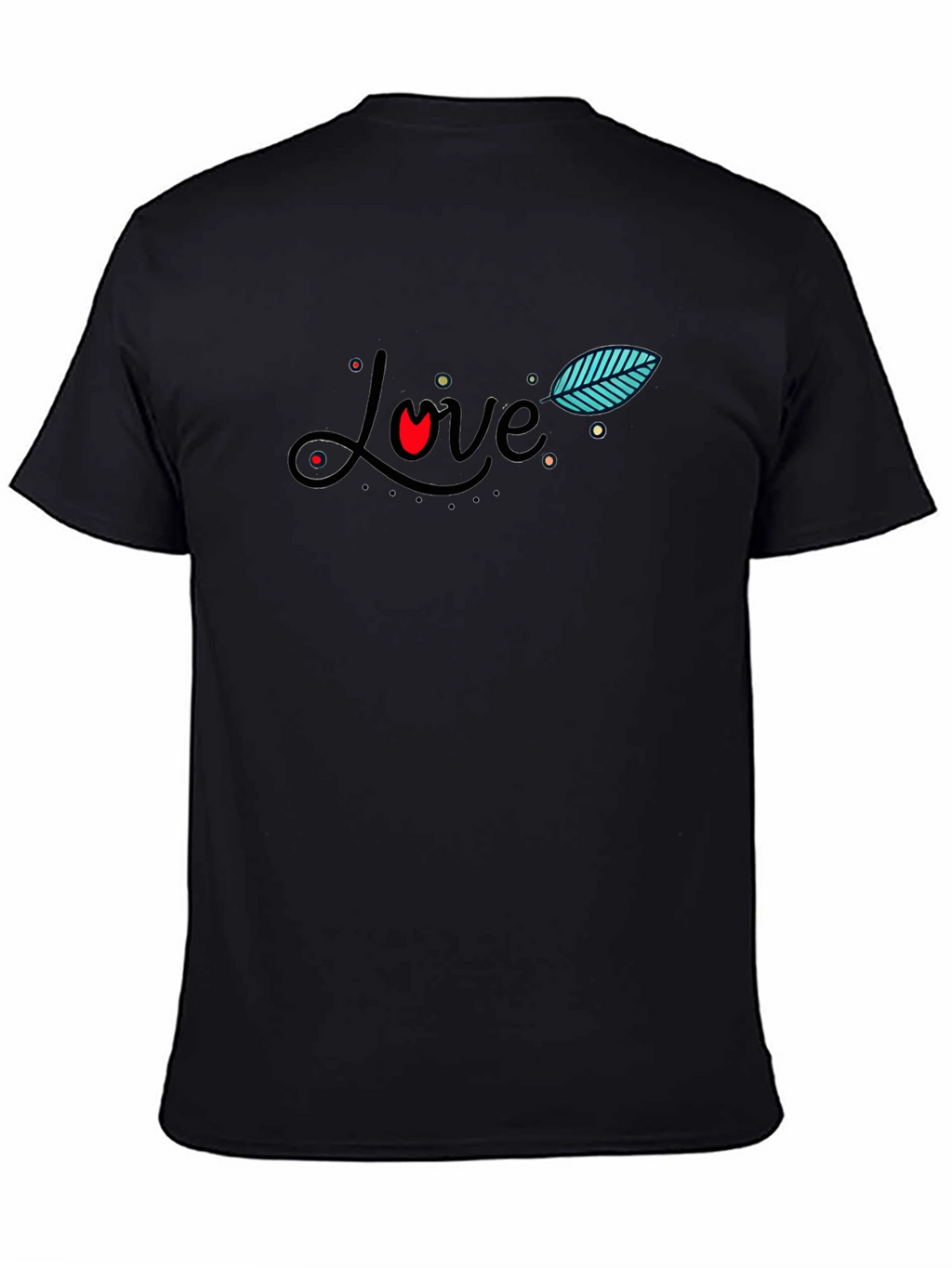 Love Graphic Print Black T-Shirt for Men