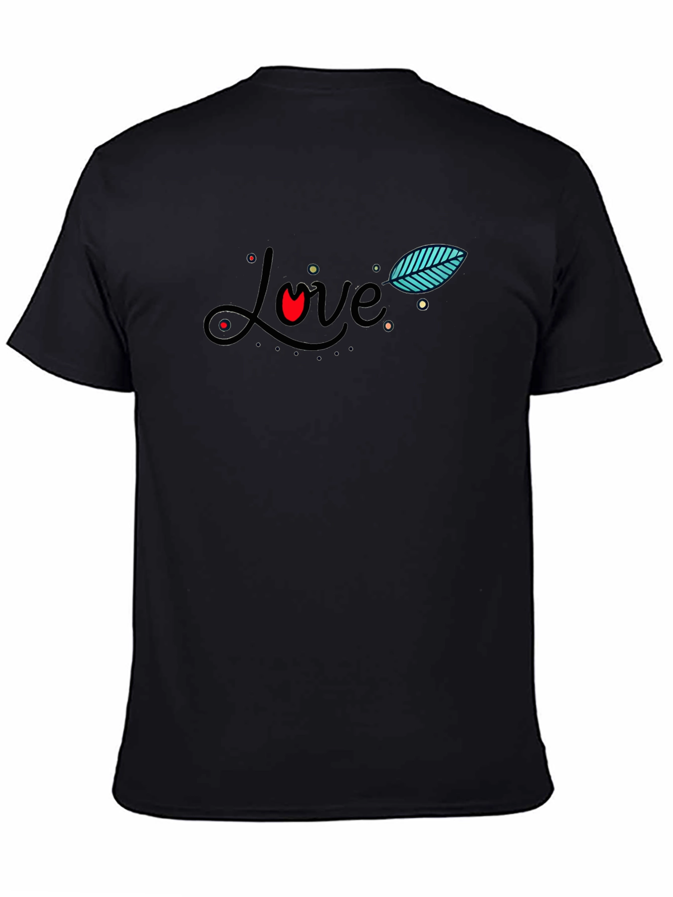 Love Graphic Print Black T-Shirt for Men