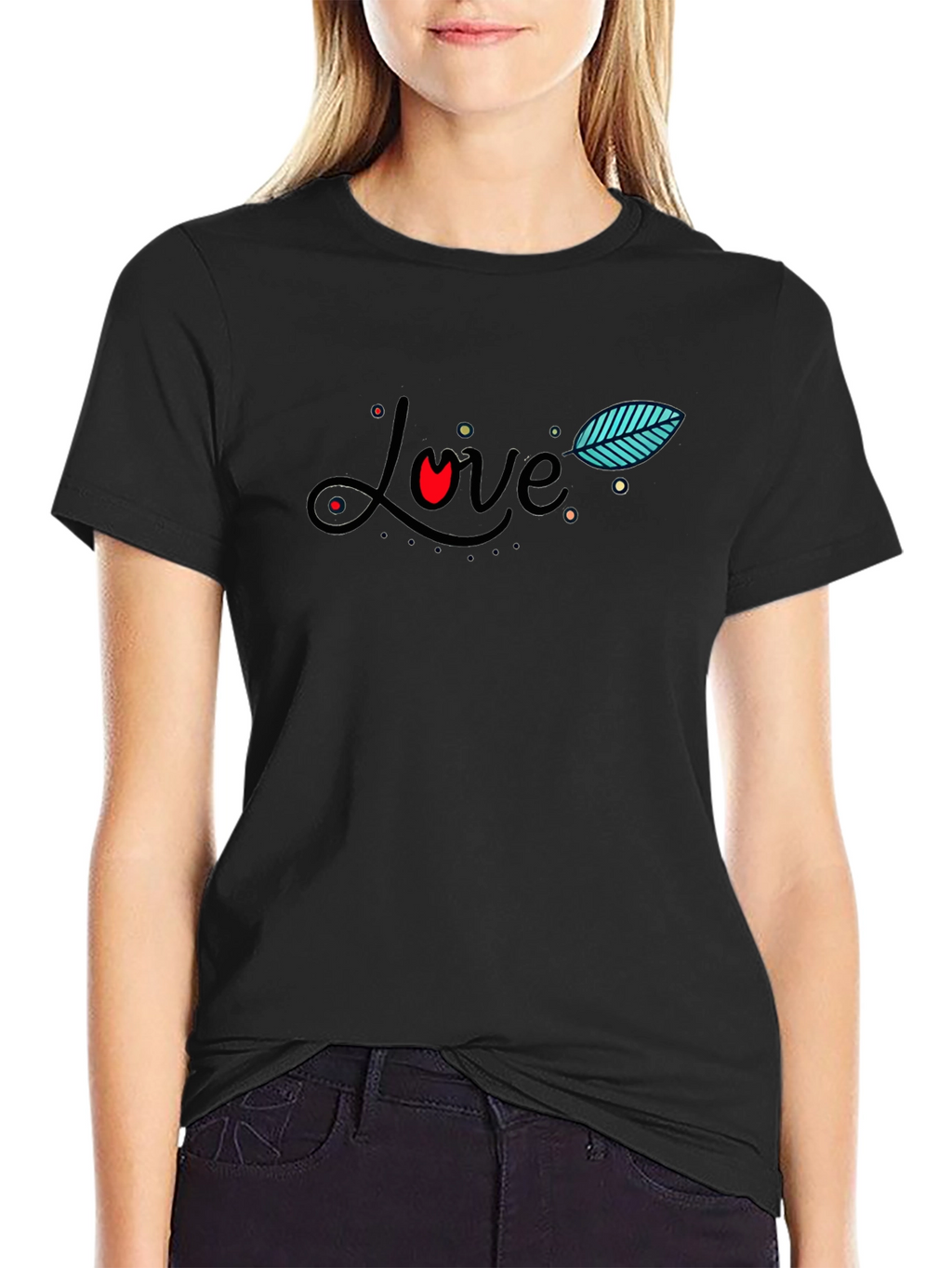 Love Graphic Print Black T-Shirt for Men