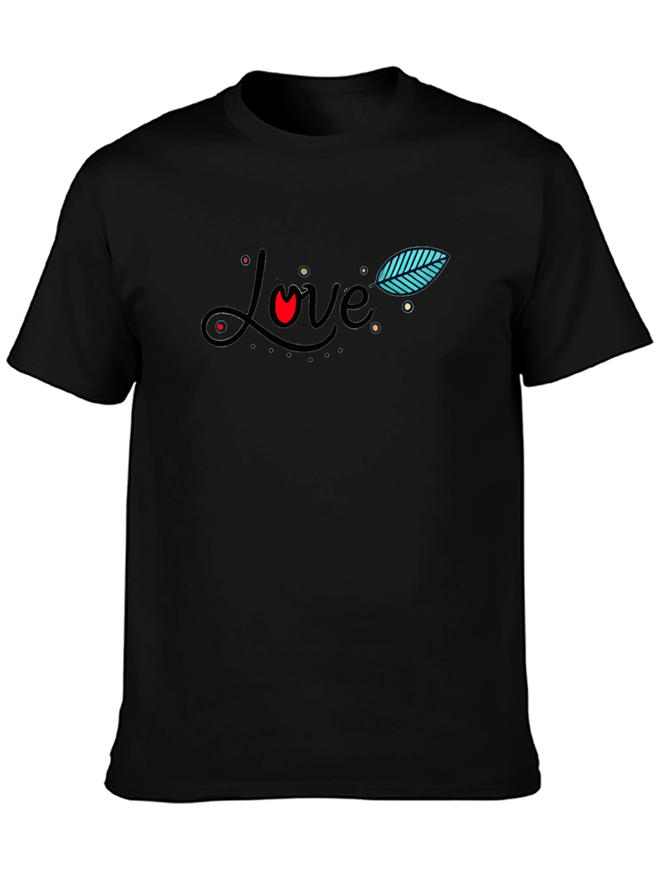 Love Graphic Print Black T-Shirt for Men