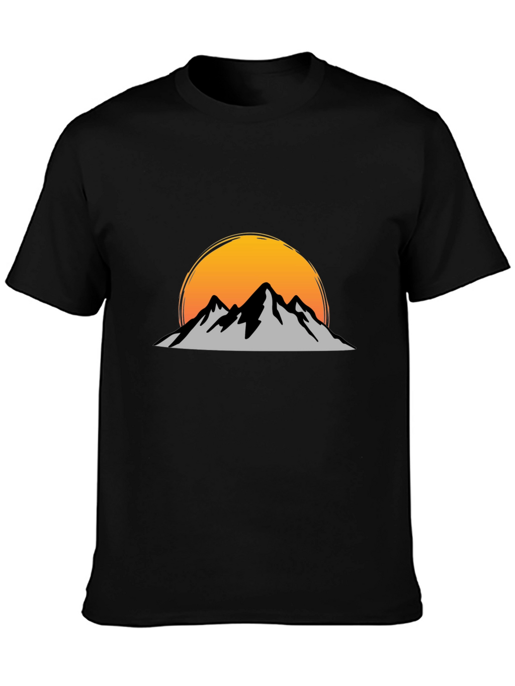 Mountain Sunset Graphic Tee - Black