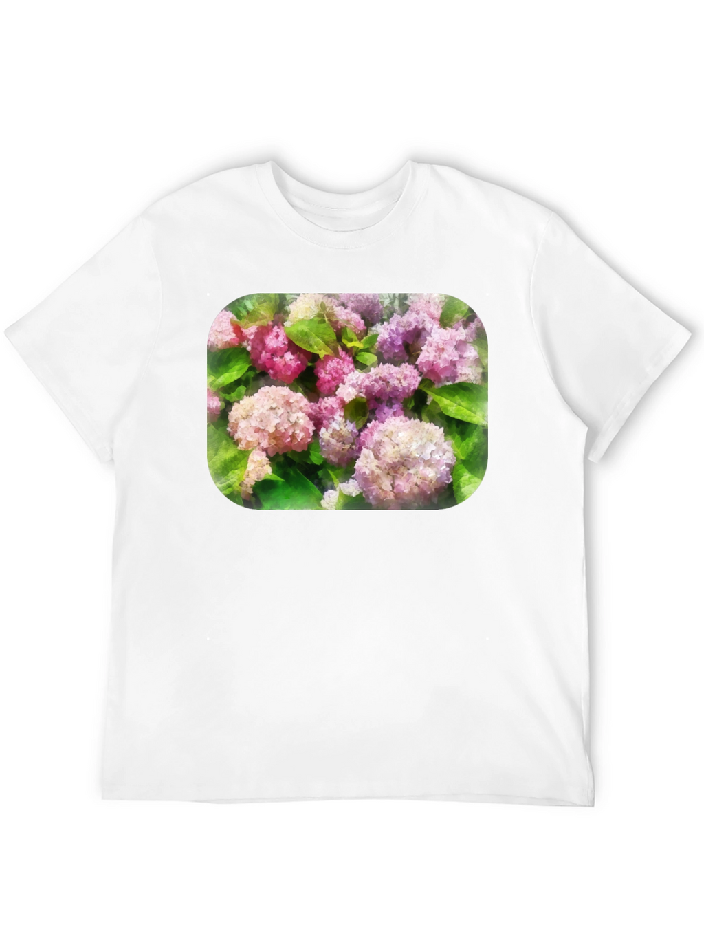Floral T-Shirt - Pink Hydrangea Design