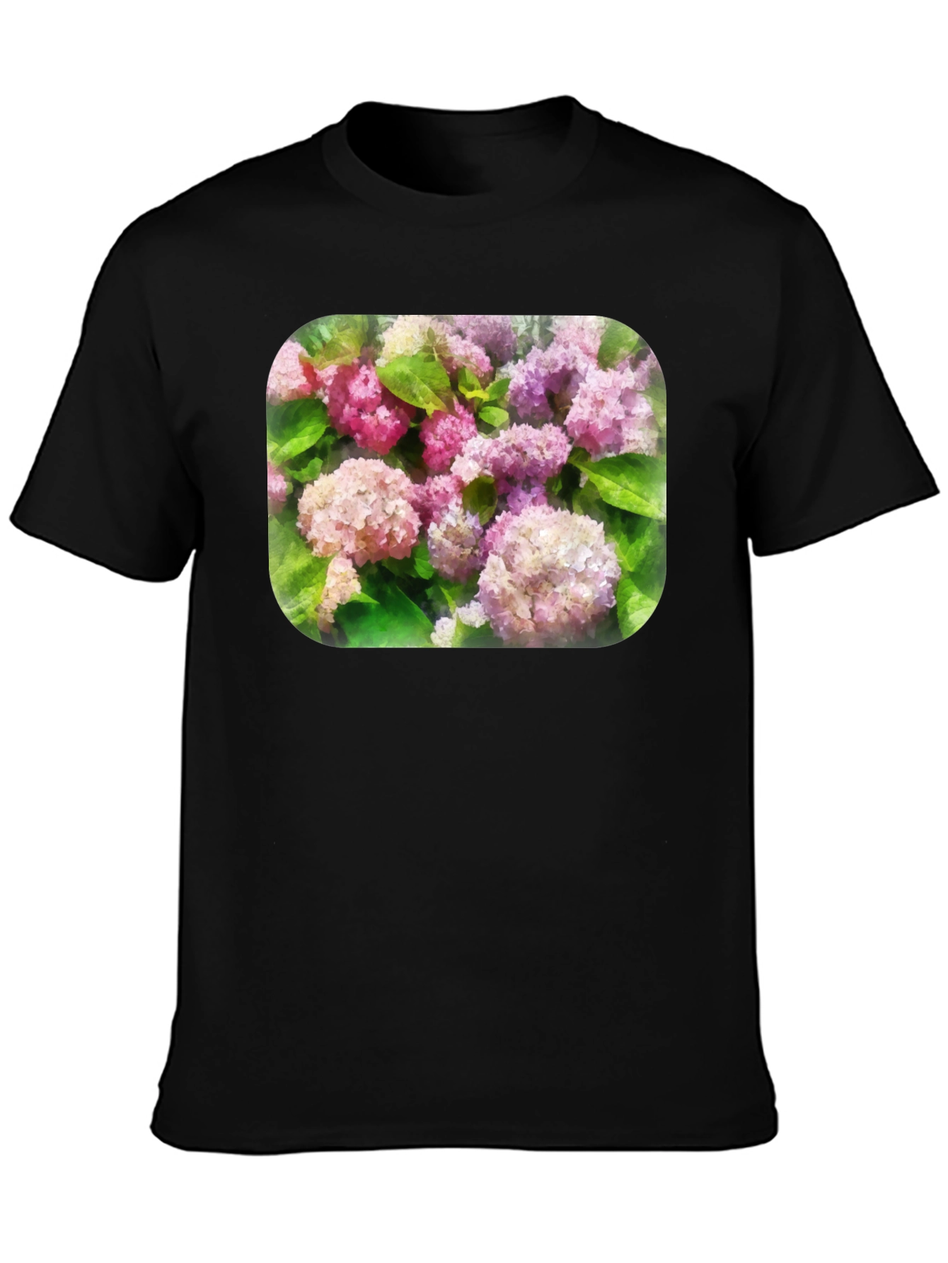 Floral T-Shirt - Pink Hydrangea Design