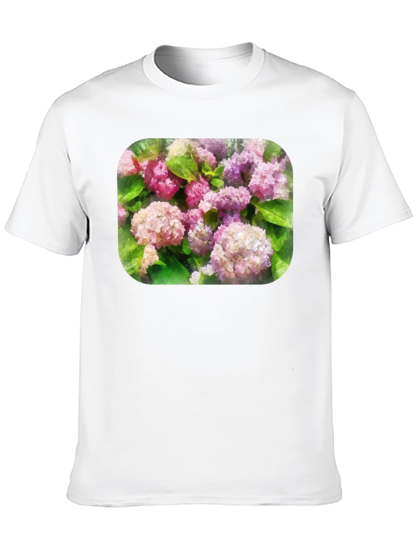 Floral T-Shirt - Pink Hydrangea Design
