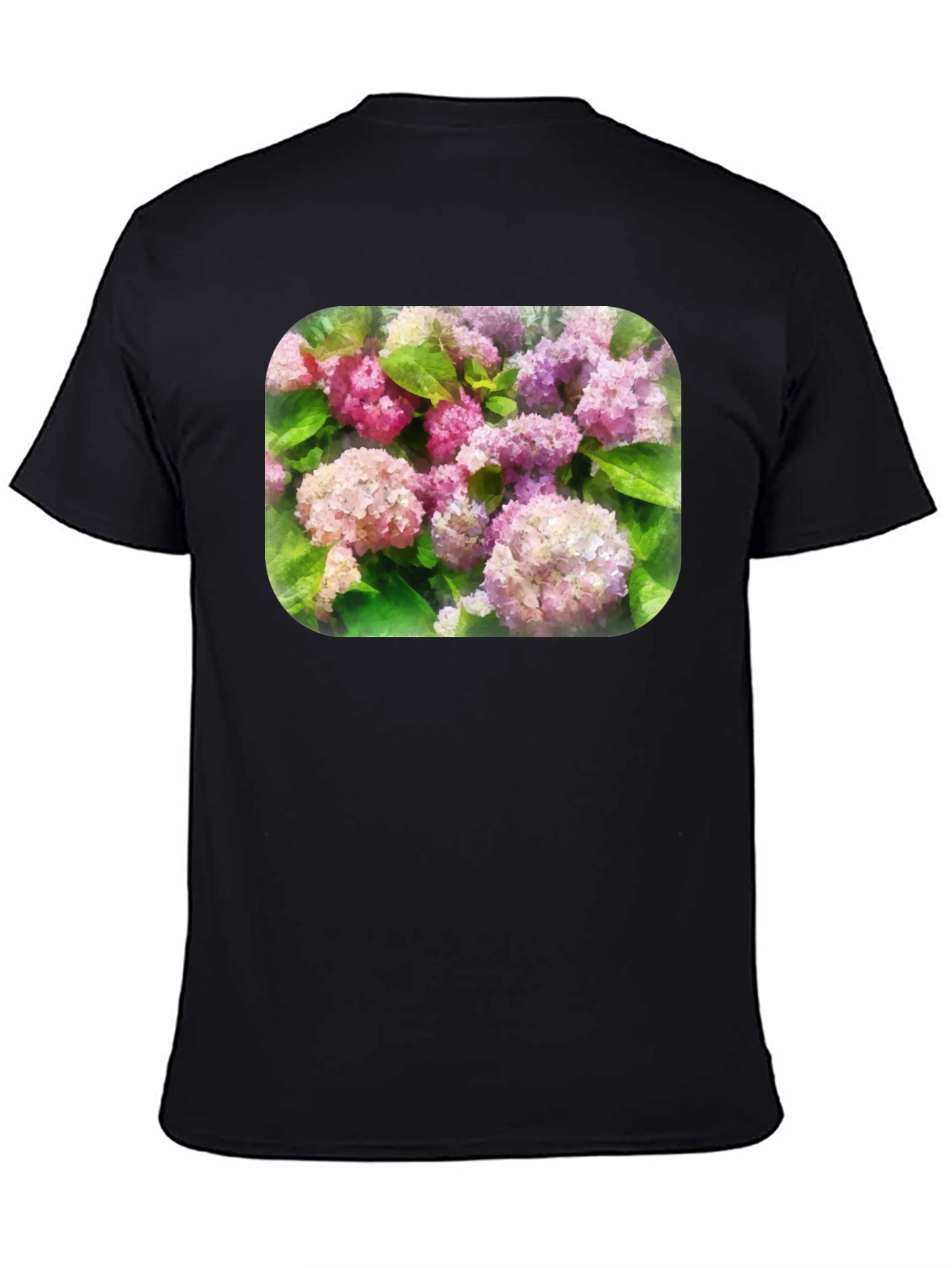 Floral T-Shirt - Pink Hydrangea Design