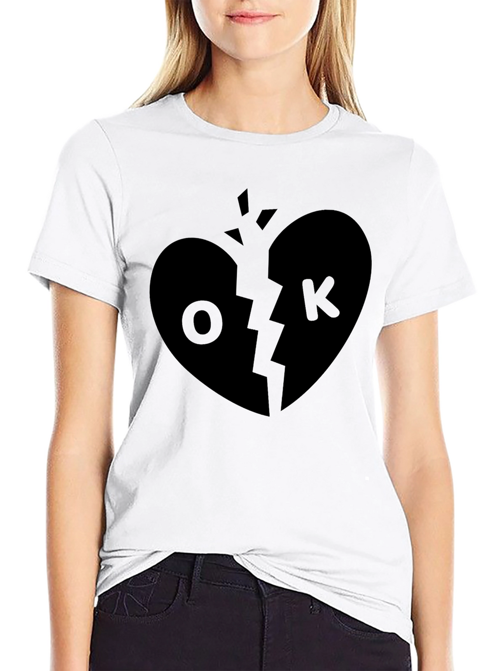 Broken Heart OK T-Shirt - Unique Graphic Tee
