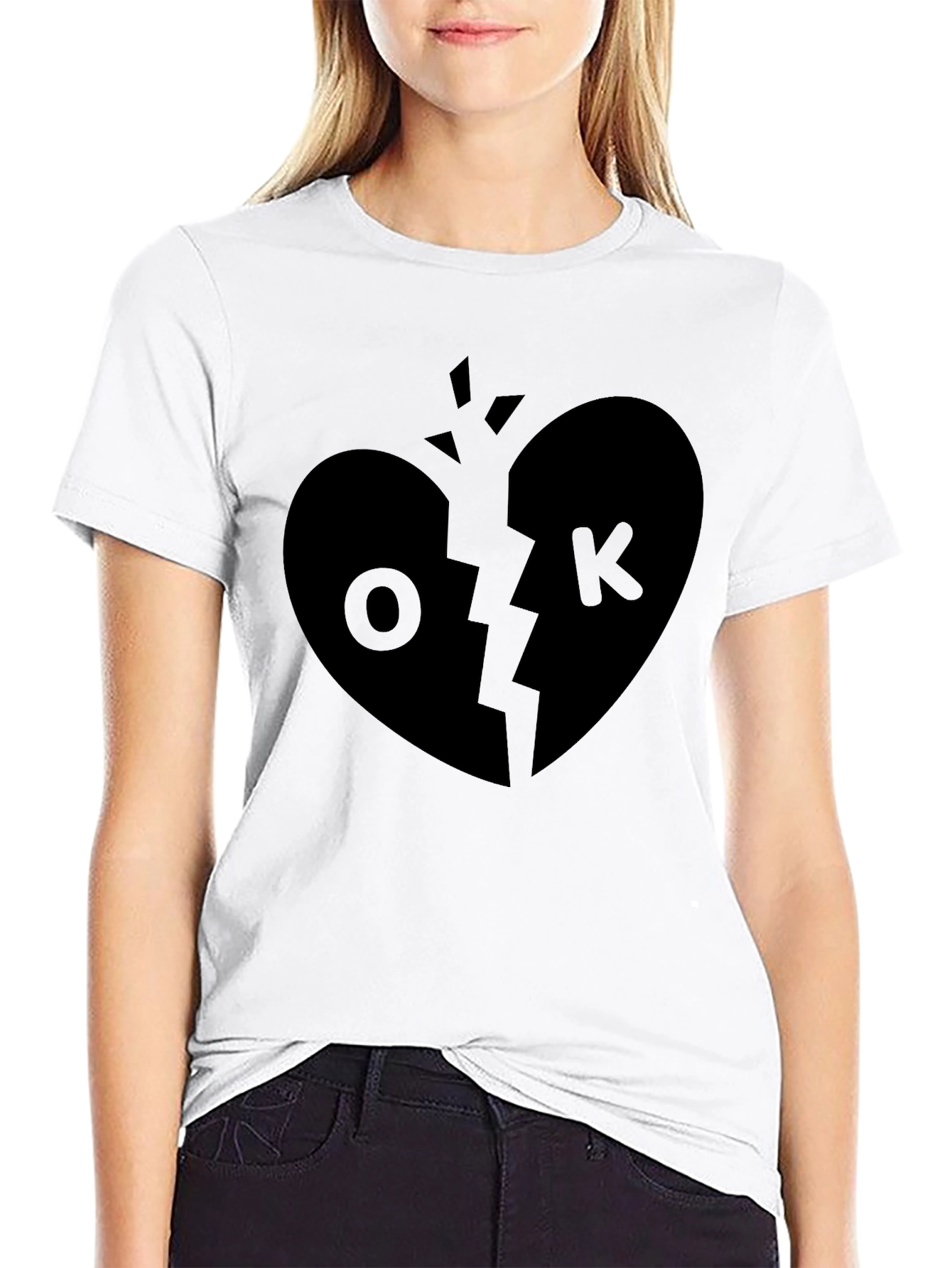 Broken Heart OK T-Shirt - Unique Graphic Tee
