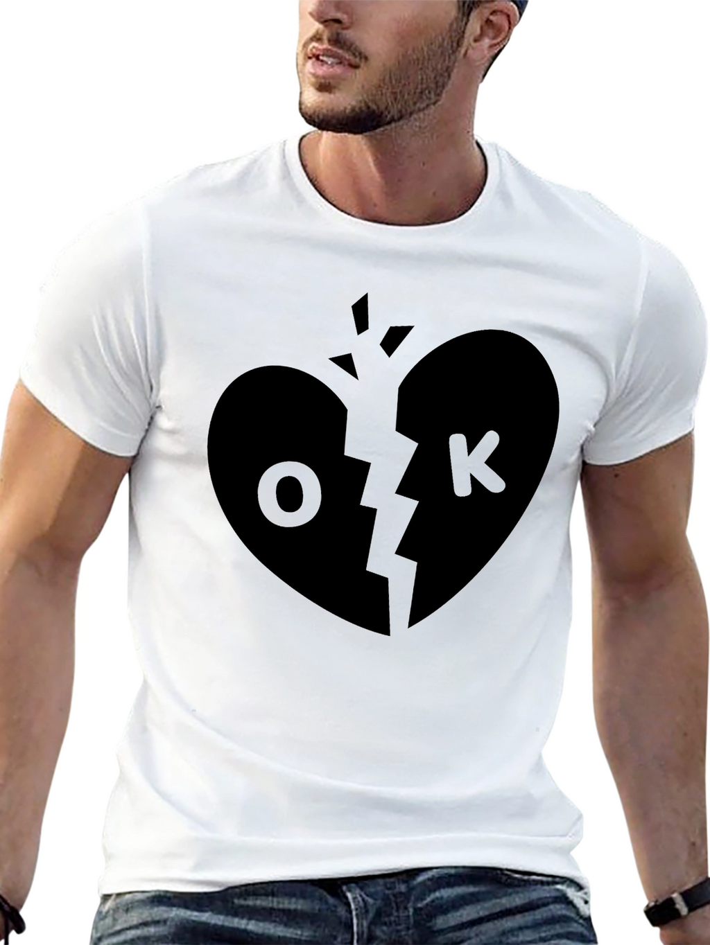 Broken Heart OK T-Shirt - Unique Graphic Tee