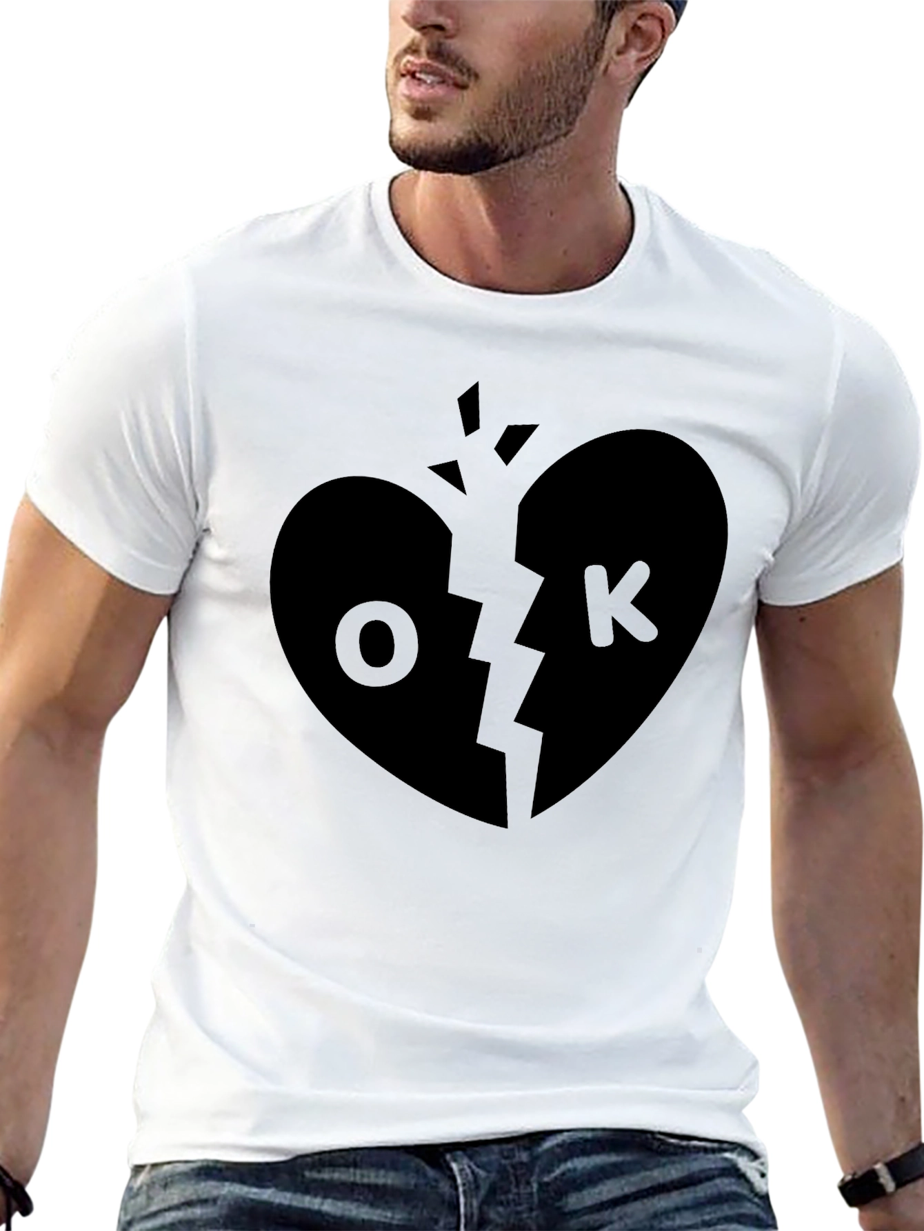 Broken Heart OK T-Shirt - Unique Graphic Tee