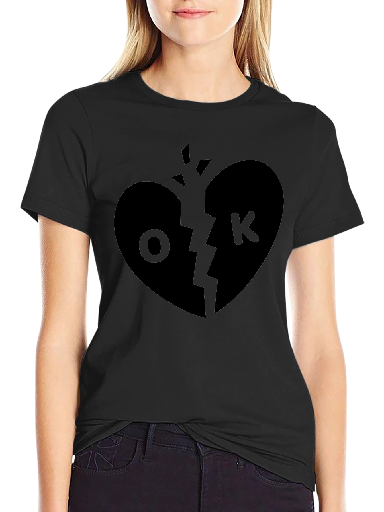 Broken Heart OK T-Shirt - Unique Graphic Tee