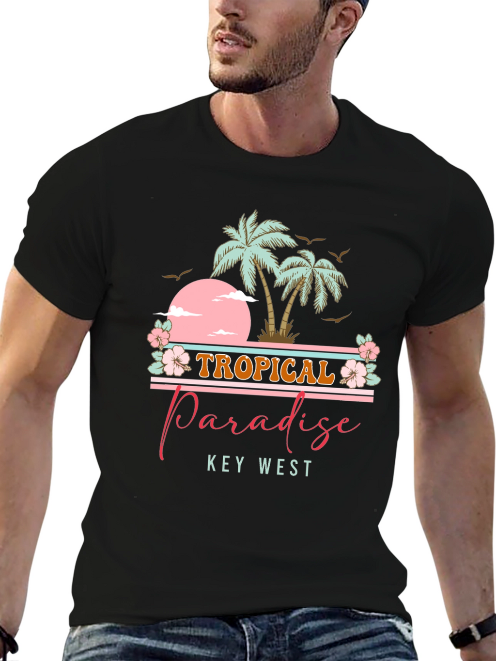 Tropical Paradise Tee - Key West Palm Tree Shirt