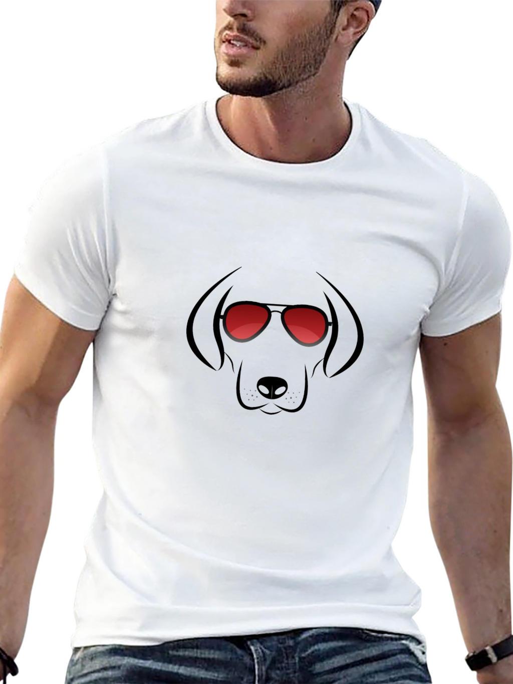 Cool Dog Graphic T-Shirt - Black