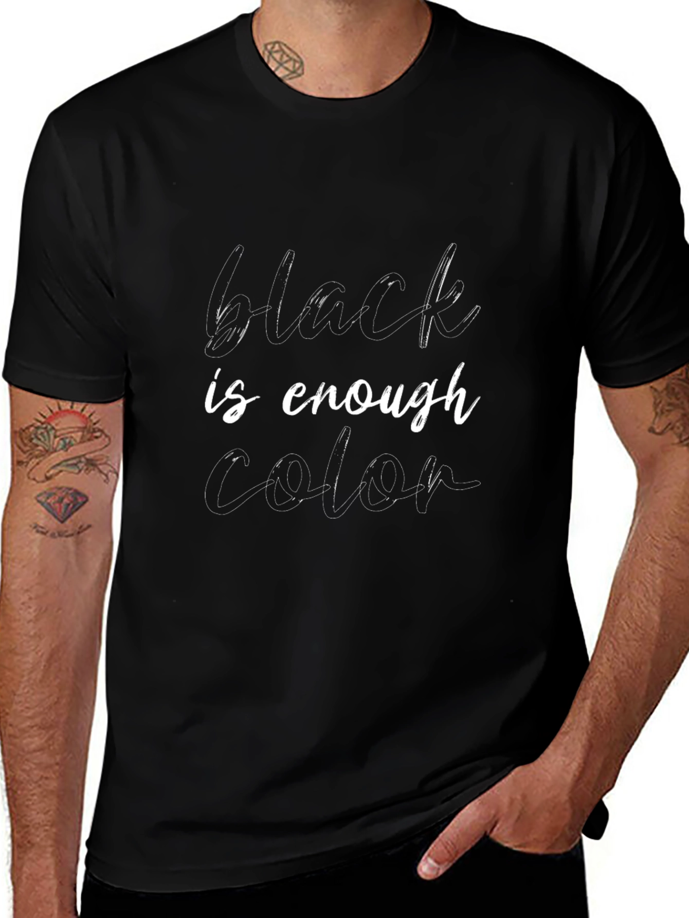 Black is Enough Color Graphic T-Shirt