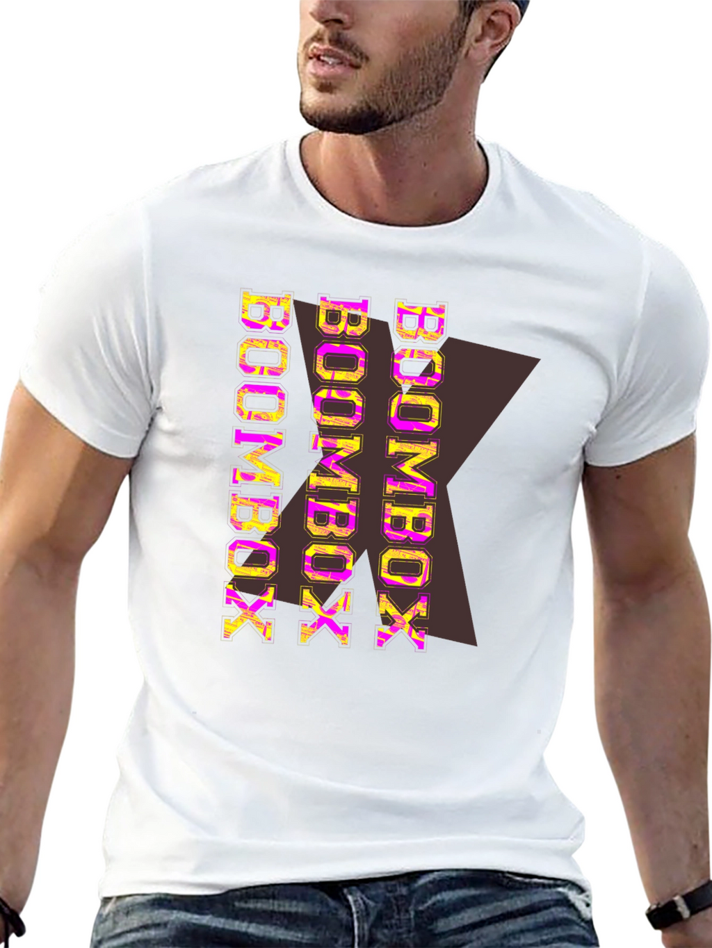 Boombox Graphic Print Black T-Shirt