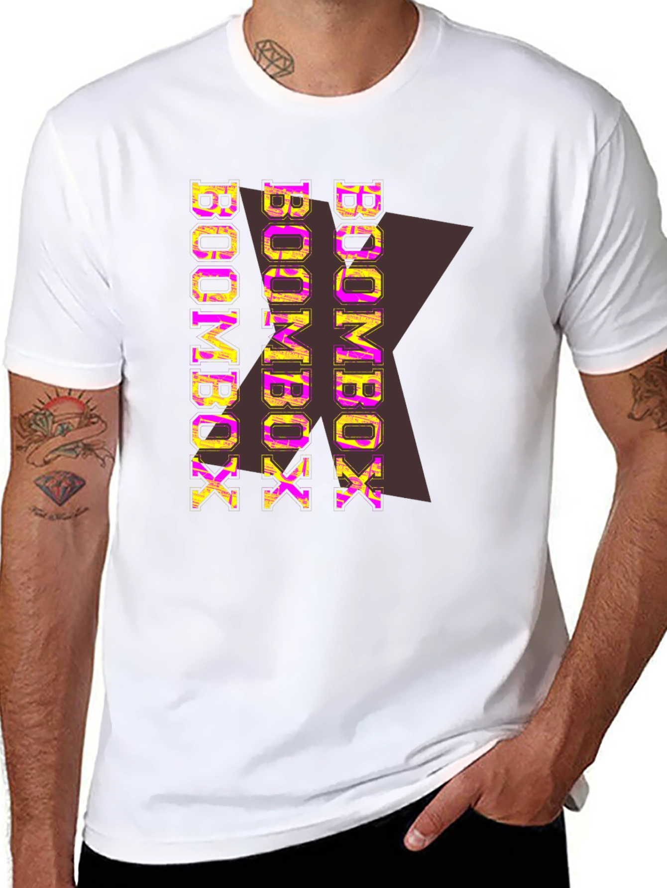 Boombox Graphic Print Black T-Shirt