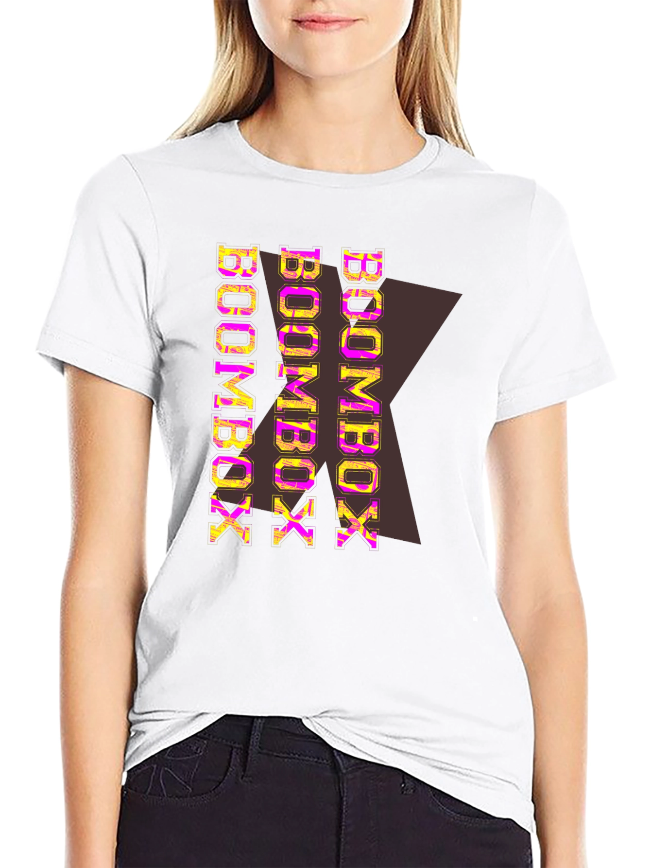 Boombox Graphic Print Black T-Shirt