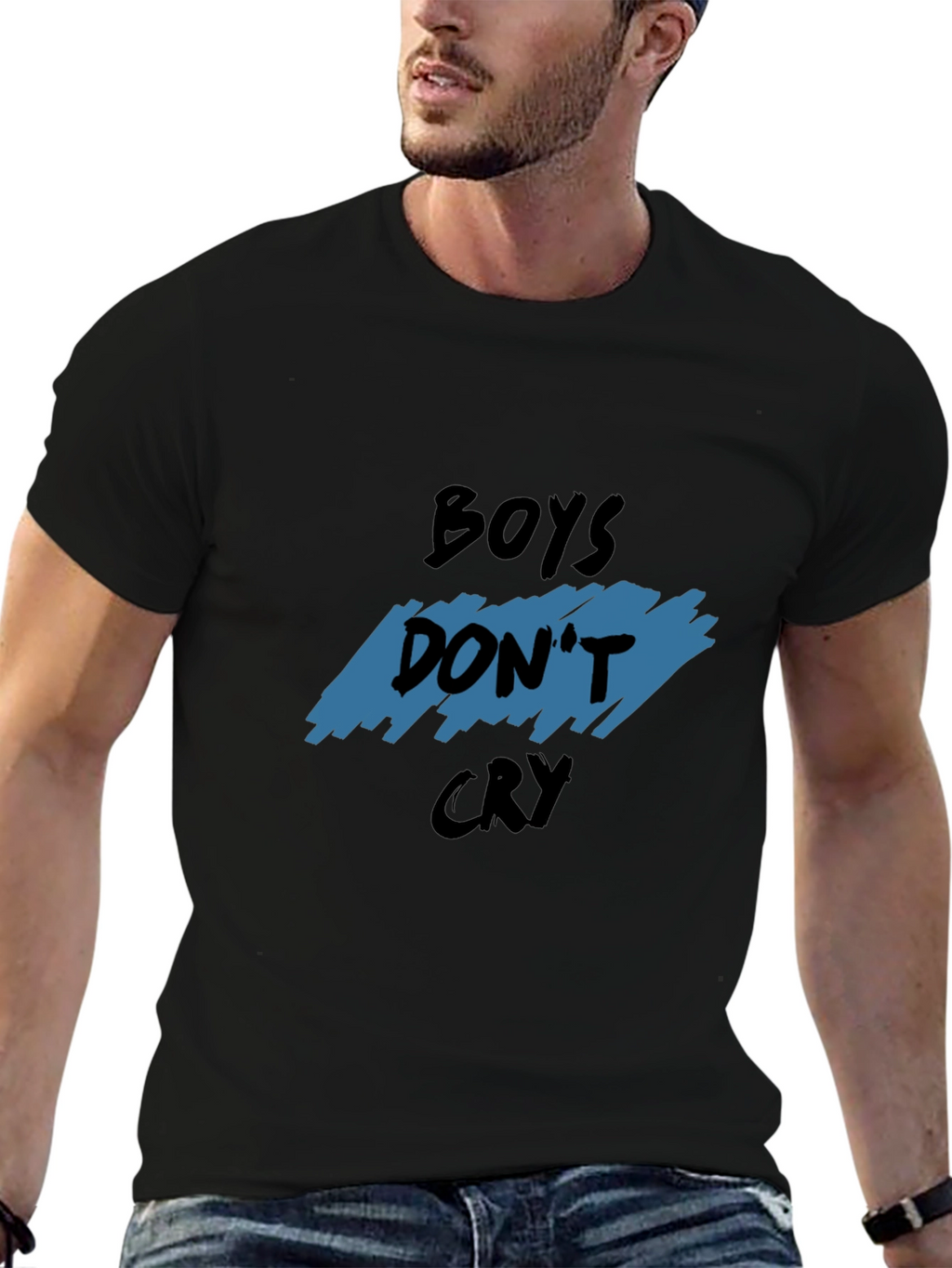 Boys Dont Cry Graphic Tee - Trendy Black T-Shirt