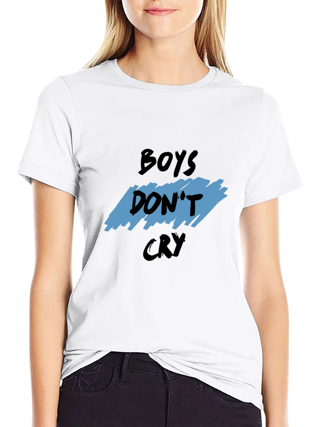 Boys Dont Cry Graphic Tee - Trendy Black T-Shirt