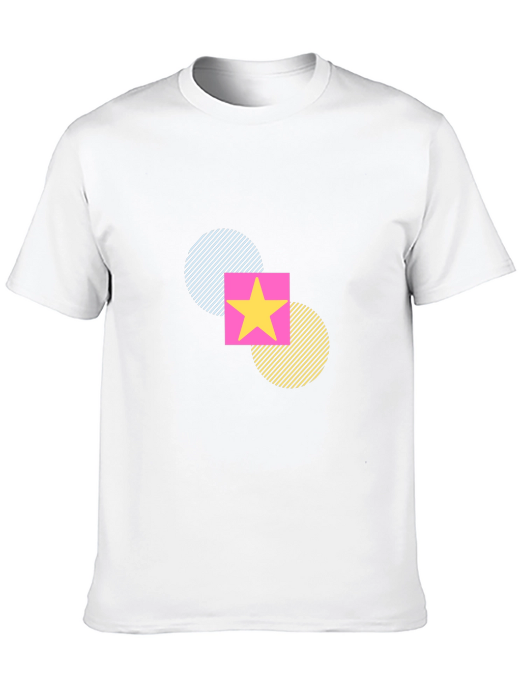 Funky Geometric Star T-Shirt - Black Casual Tee