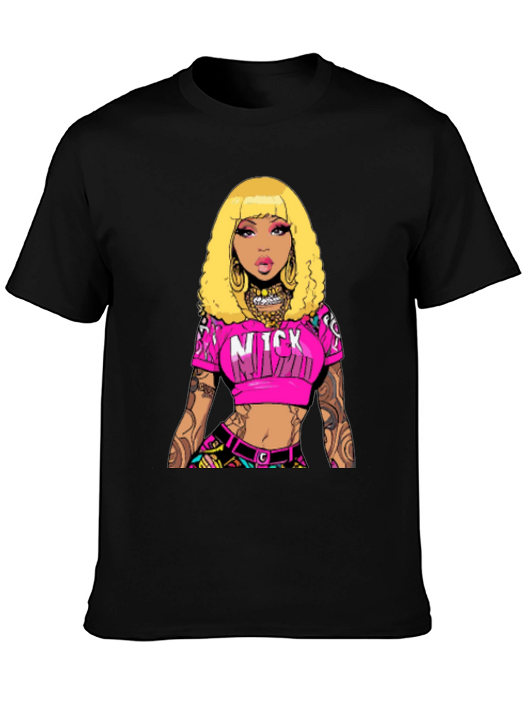 Nicki Minaj Graphic Print Black T-Shirt
