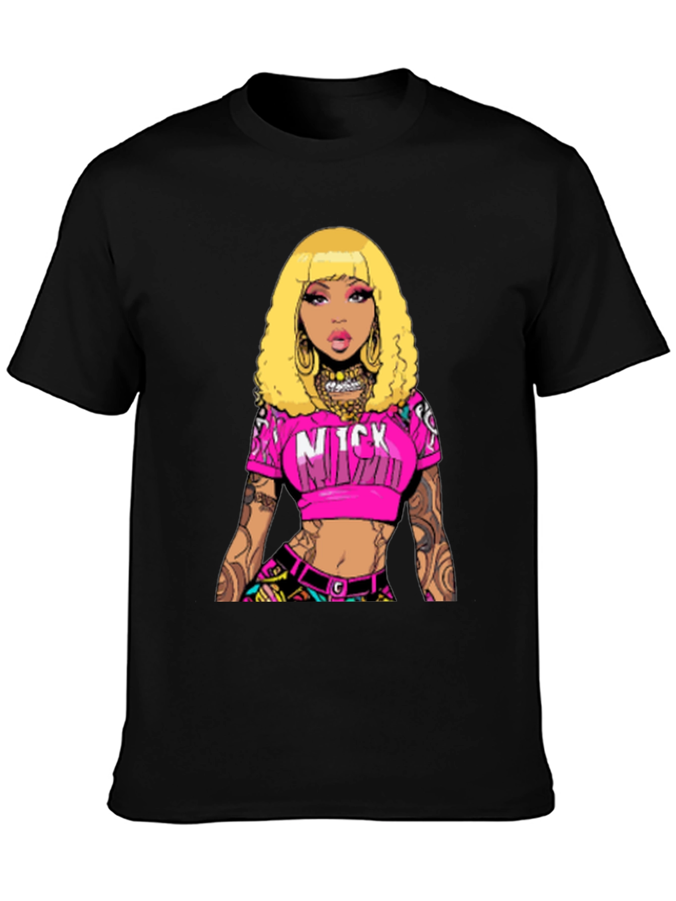 Nicki Minaj Graphic Print Black T-Shirt