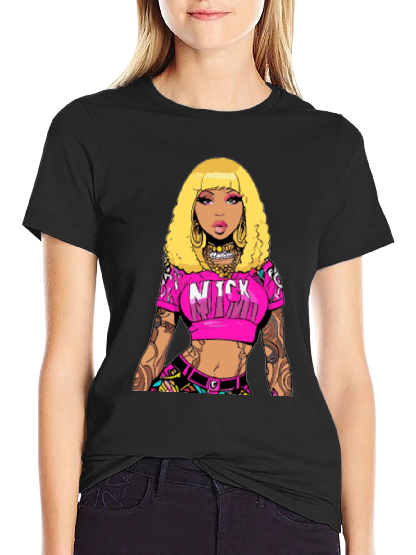 Nicki Minaj Graphic Print Black T-Shirt