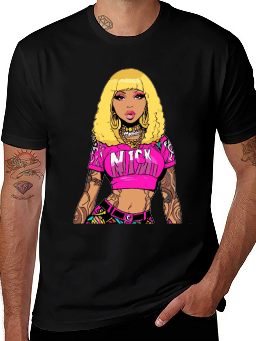 Nicki Minaj Graphic Print Black T-Shirt
