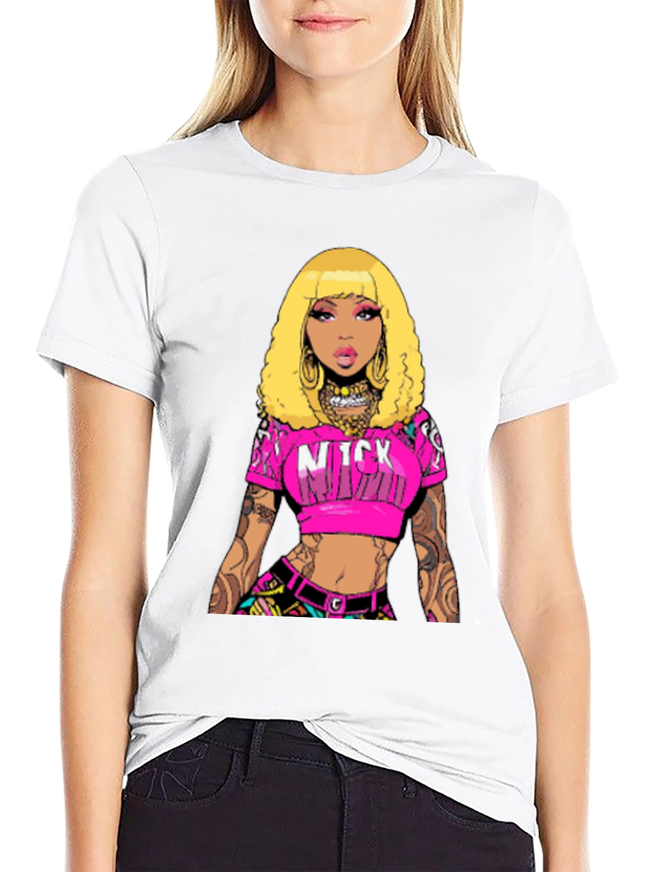 Nicki Minaj Graphic Print Black T-Shirt