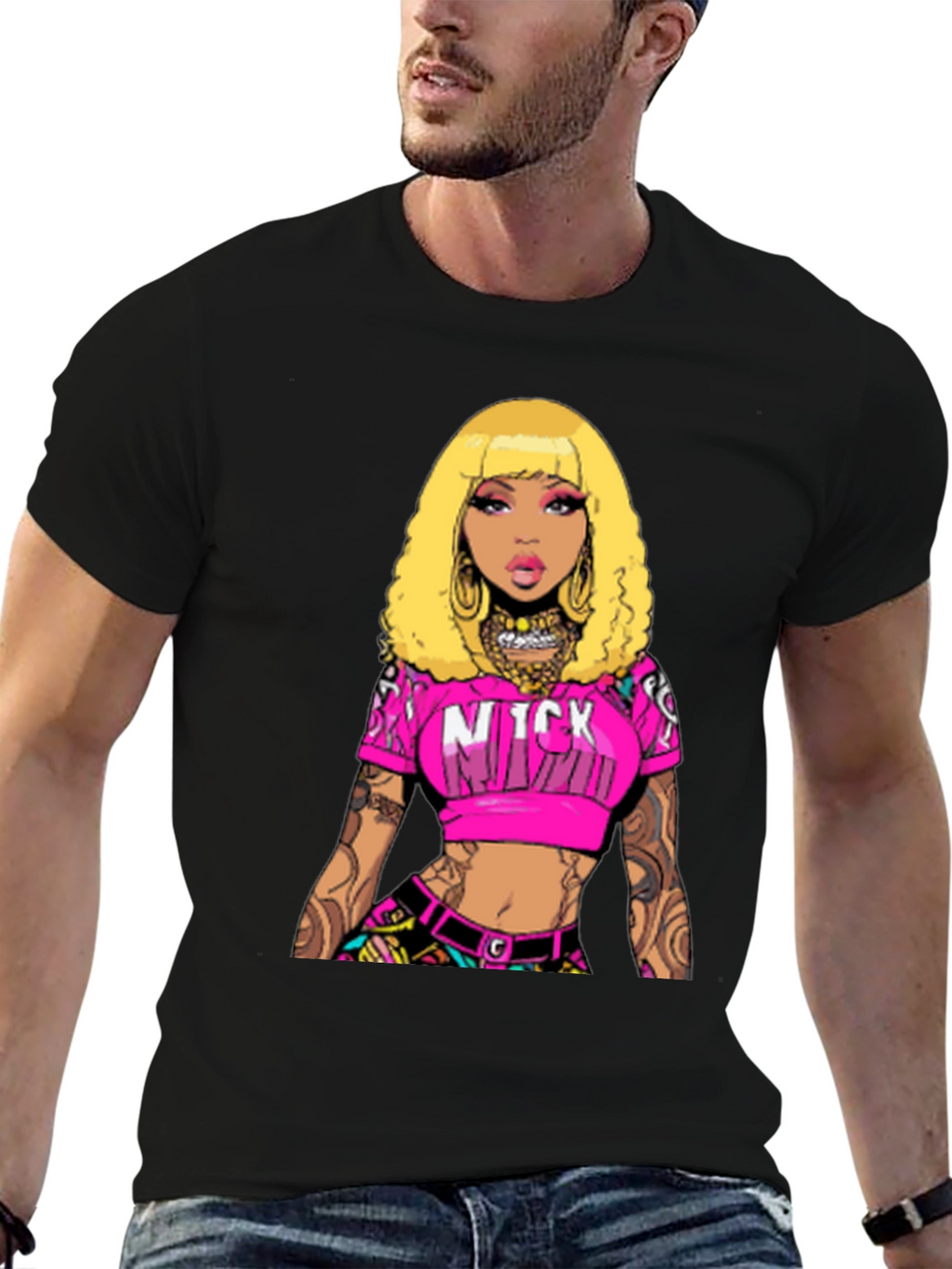 Nicki Minaj Graphic Print Black T-Shirt