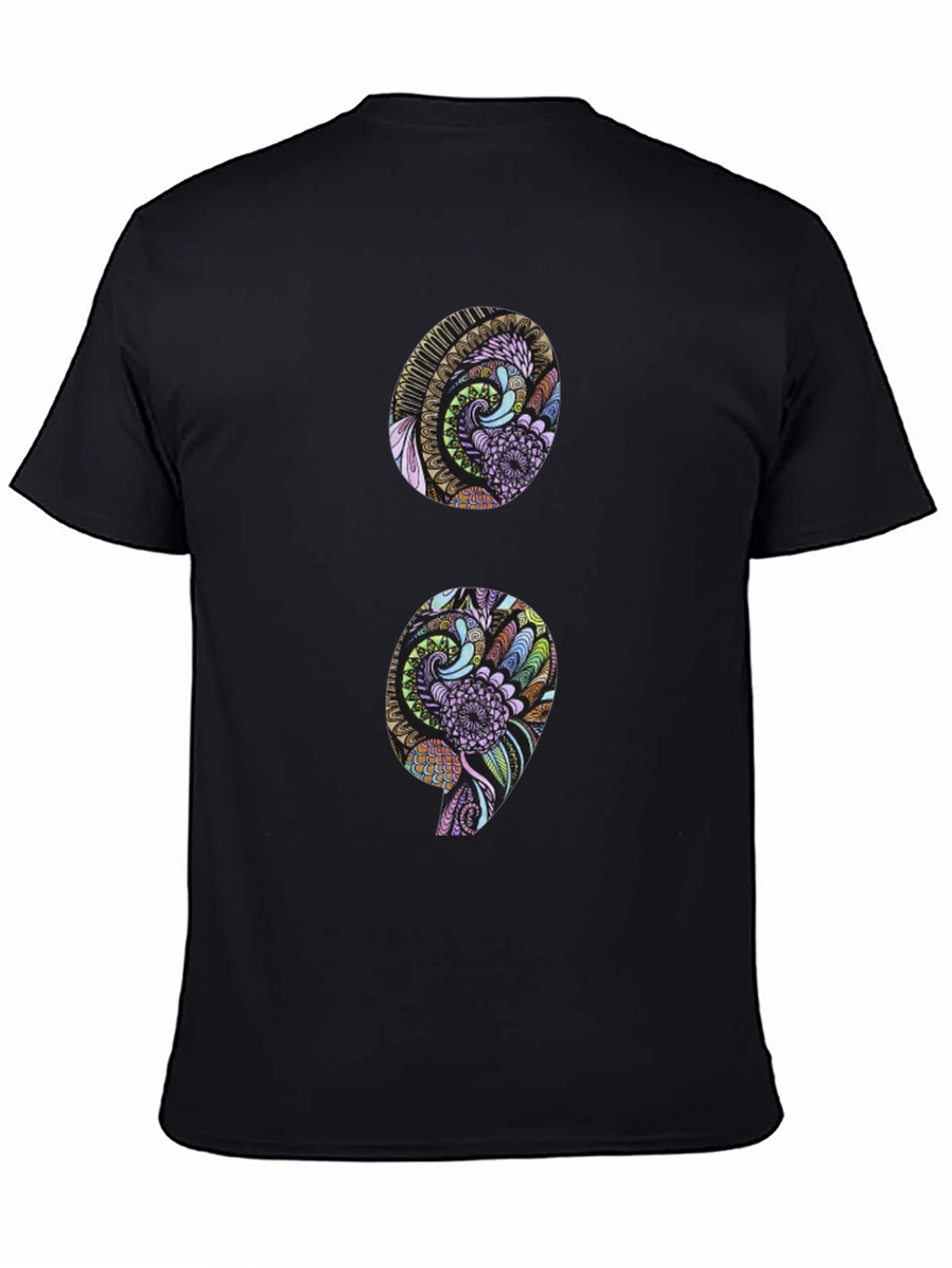 Intricate Semicolon Graphic Tee - Black