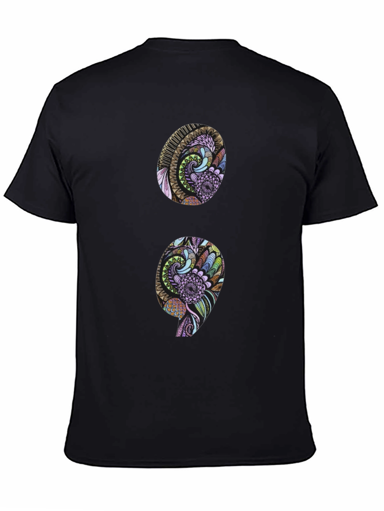 Intricate Semicolon Graphic Tee - Black