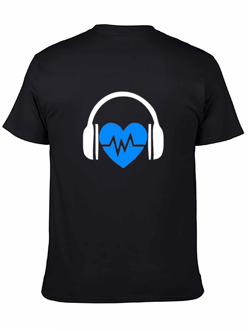 Heartbeat Headphones Black Graphic Tee