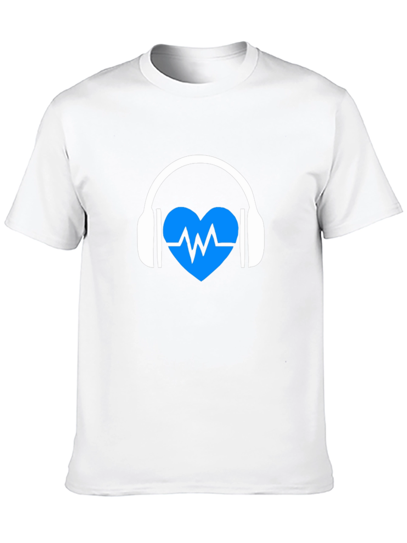 Heartbeat Headphones Black Graphic Tee