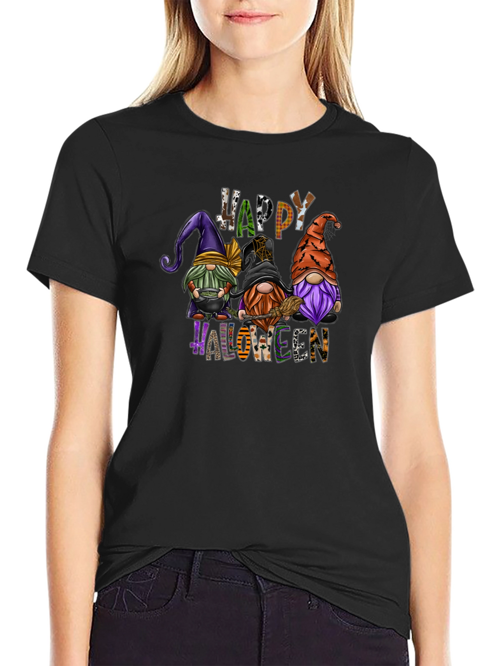 Happy Halloween Gnomes Graphic T-Shirt