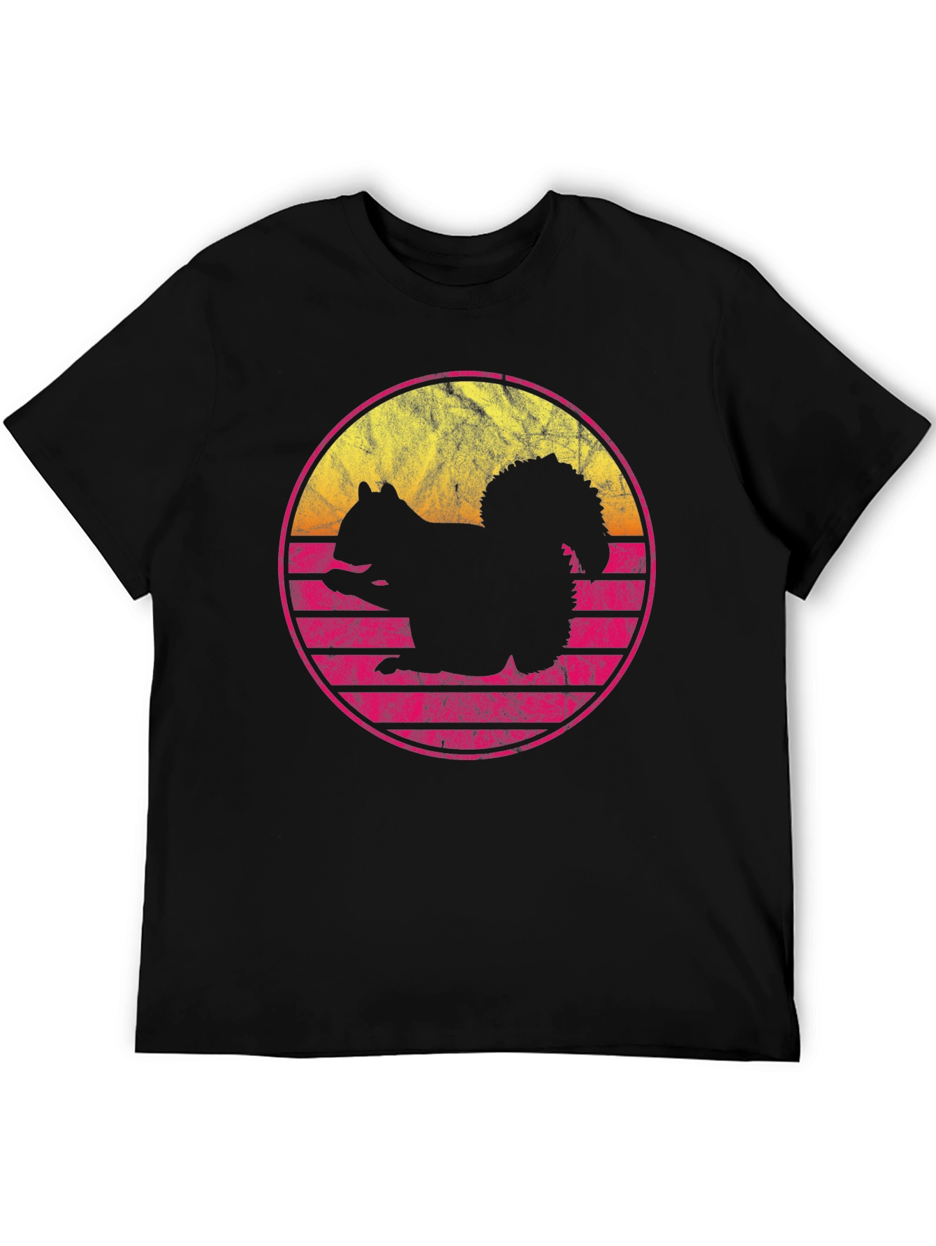 Retro Squirrel Graphic Tee - Black T-Shirt