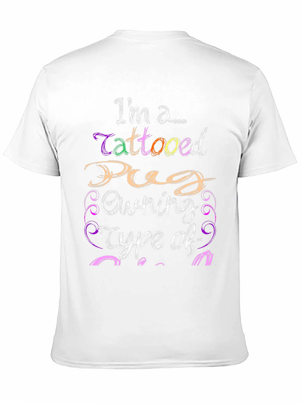 Tattooed Pug Owner Black Graphic T-Shirt