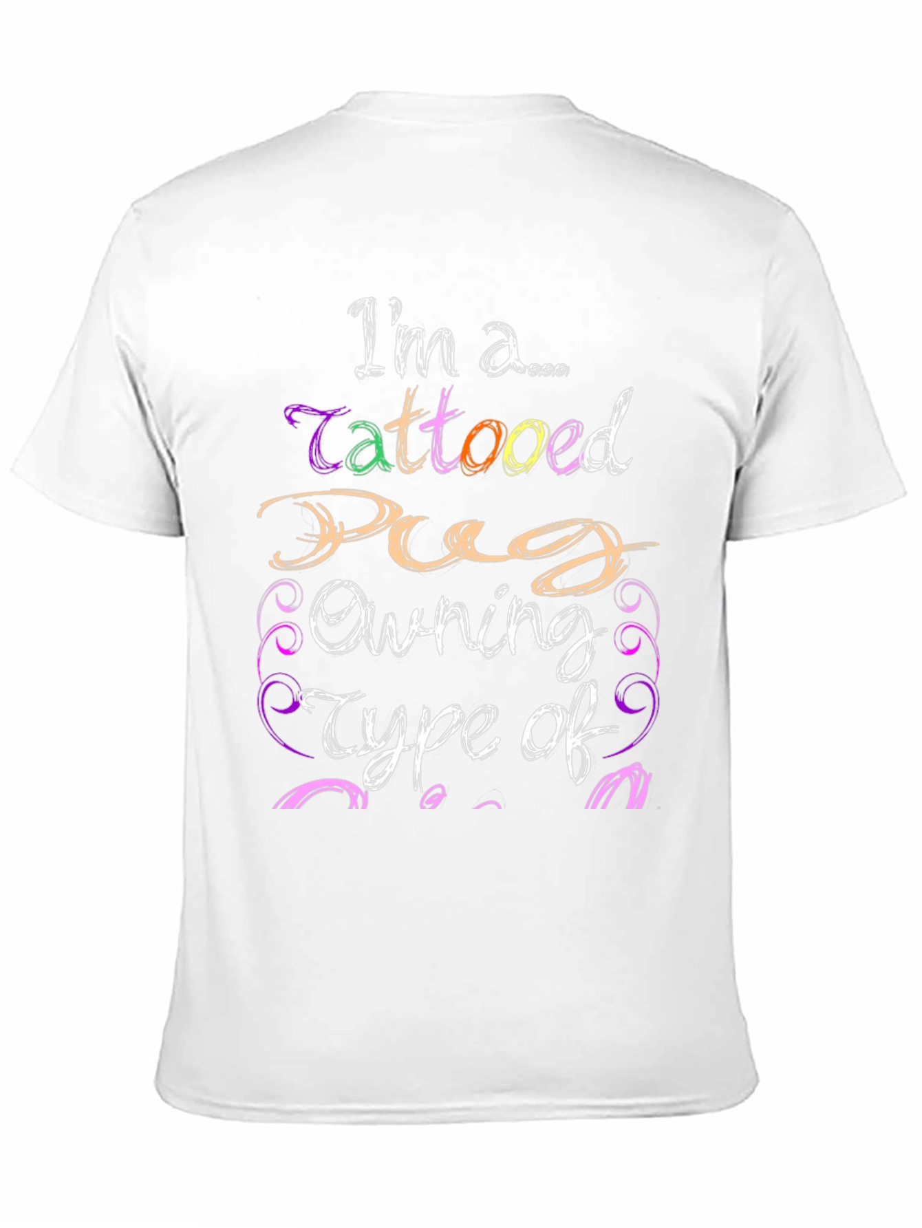 Tattooed Pug Owner Black Graphic T-Shirt